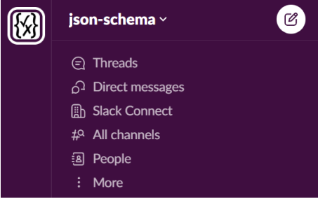 JSON Schema Slack workspace